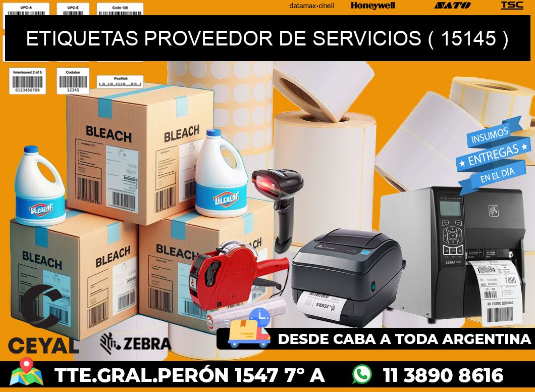 ETIQUETAS PROVEEDOR DE SERVICIOS ( 15145 )