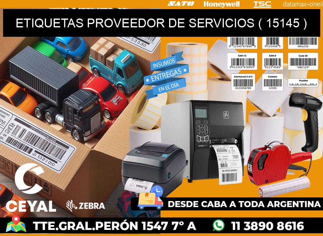 ETIQUETAS PROVEEDOR DE SERVICIOS ( 15145 )