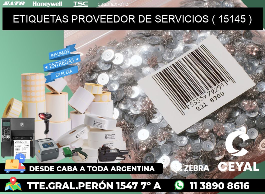 ETIQUETAS PROVEEDOR DE SERVICIOS ( 15145 )