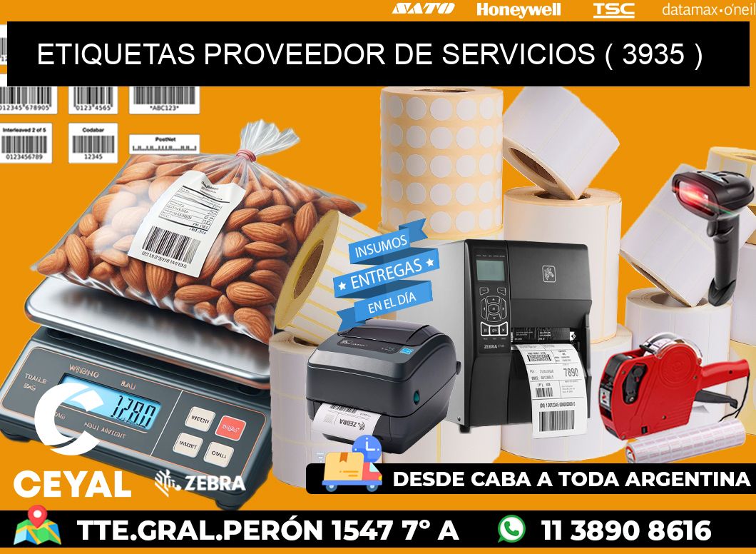 ETIQUETAS PROVEEDOR DE SERVICIOS ( 3935 )