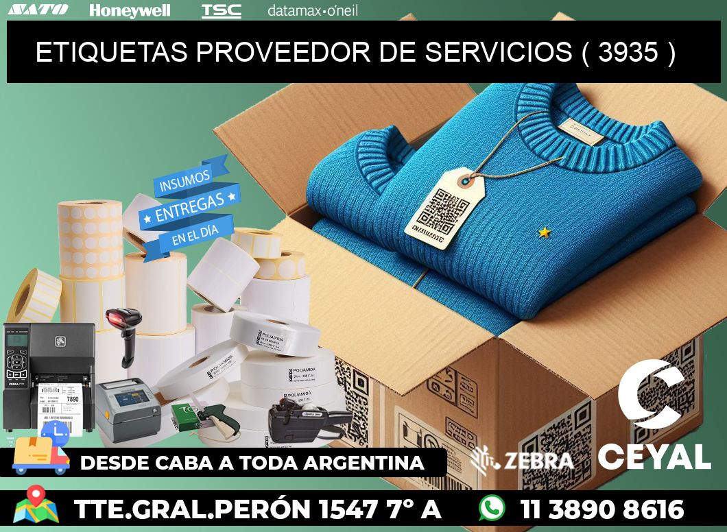 ETIQUETAS PROVEEDOR DE SERVICIOS ( 3935 )