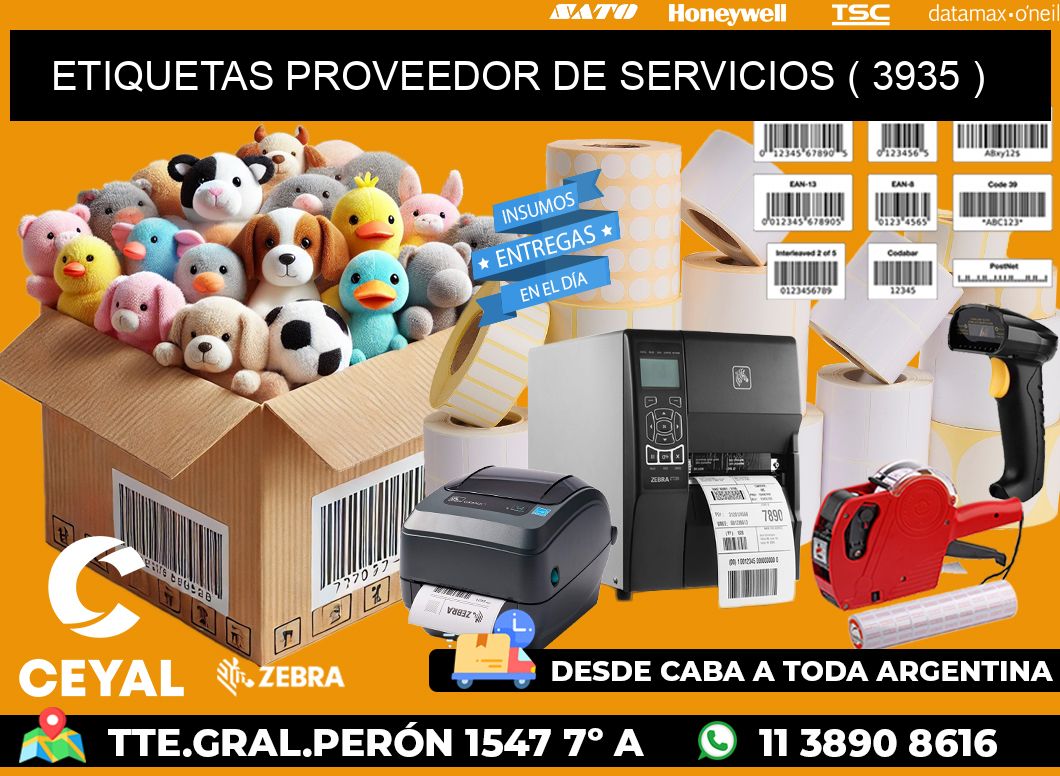 ETIQUETAS PROVEEDOR DE SERVICIOS ( 3935 )