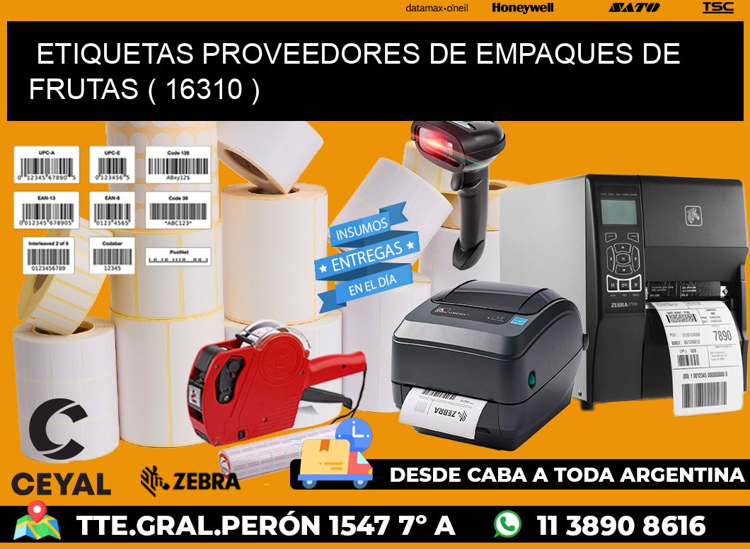 ETIQUETAS PROVEEDORES DE EMPAQUES DE FRUTAS ( 16310 )