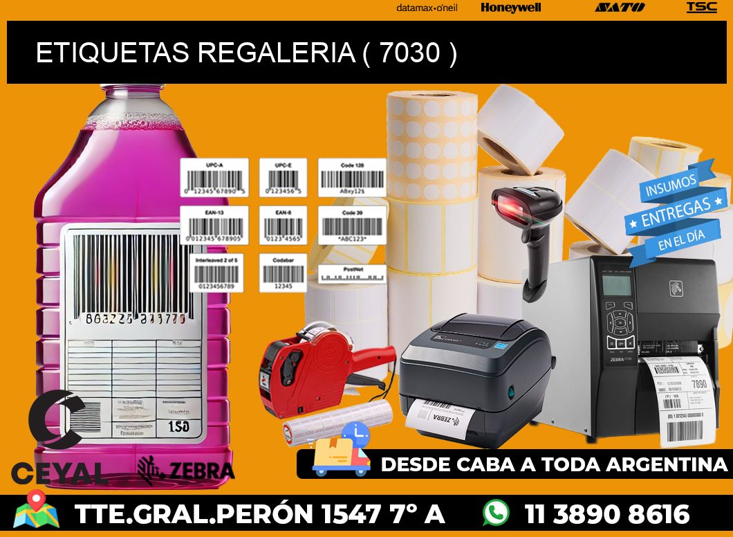 ETIQUETAS REGALERIA ( 7030 )