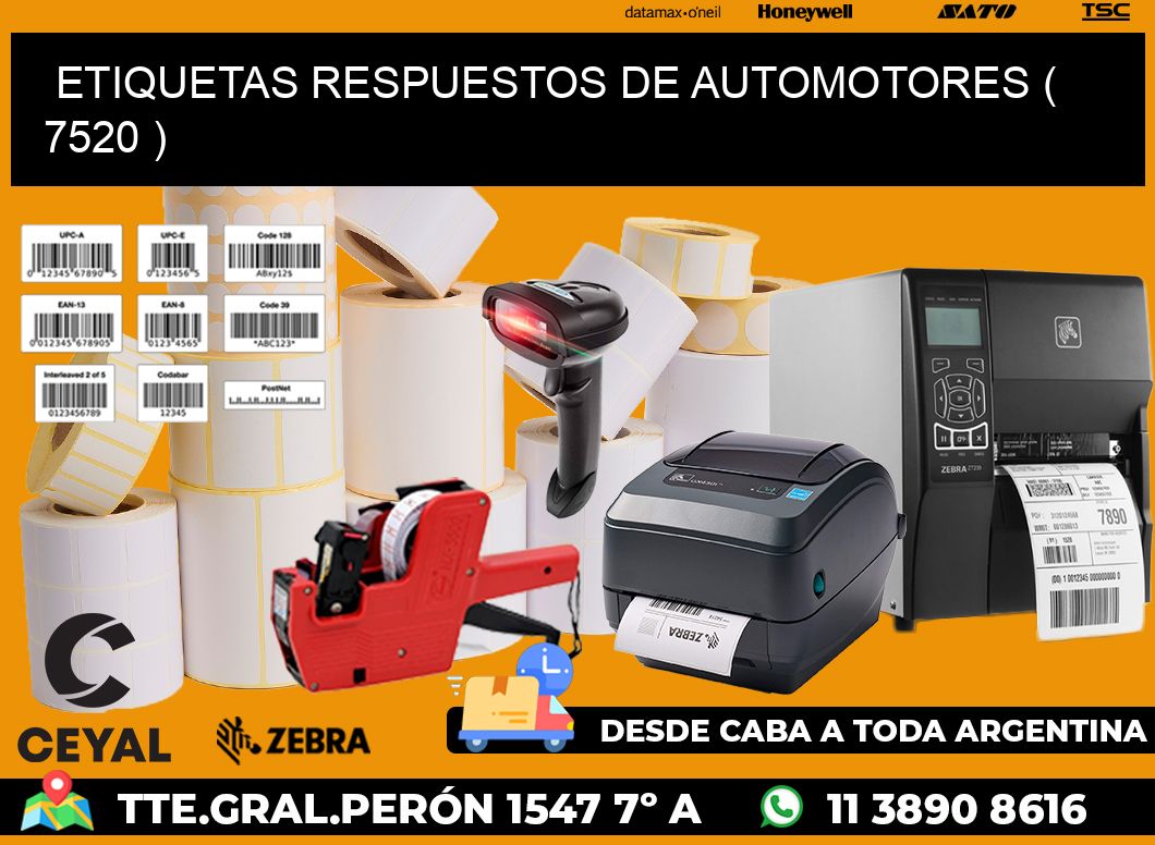 ETIQUETAS RESPUESTOS DE AUTOMOTORES ( 7520 )