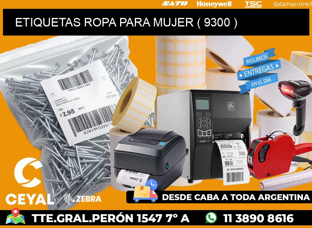 ETIQUETAS ROPA PARA MUJER ( 9300 )