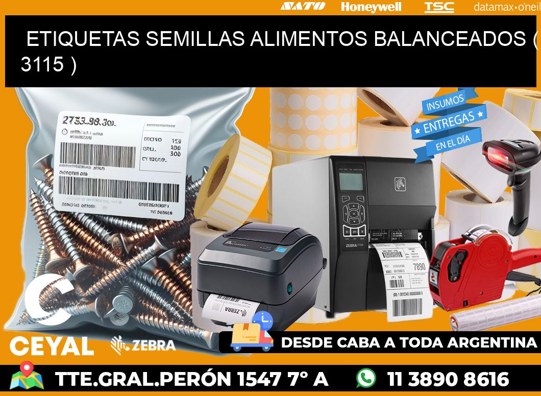 ETIQUETAS SEMILLAS ALIMENTOS BALANCEADOS ( 3115 )