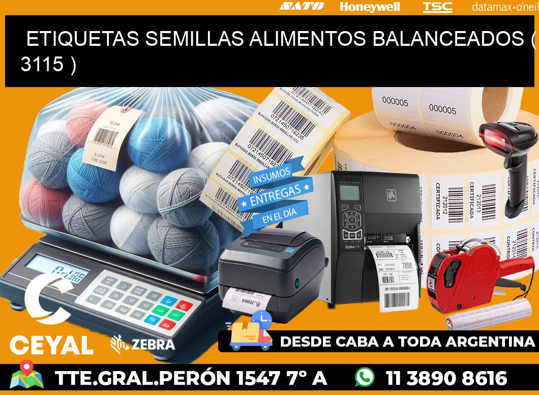 ETIQUETAS SEMILLAS ALIMENTOS BALANCEADOS ( 3115 )