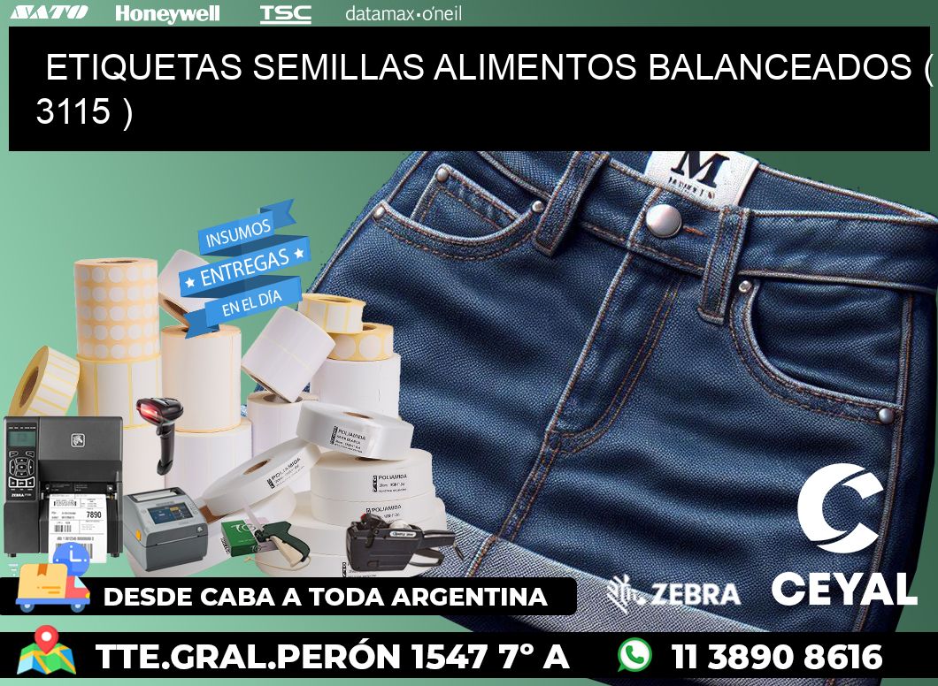 ETIQUETAS SEMILLAS ALIMENTOS BALANCEADOS ( 3115 )