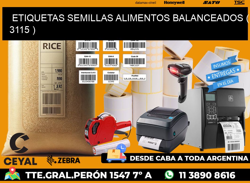 ETIQUETAS SEMILLAS ALIMENTOS BALANCEADOS ( 3115 )