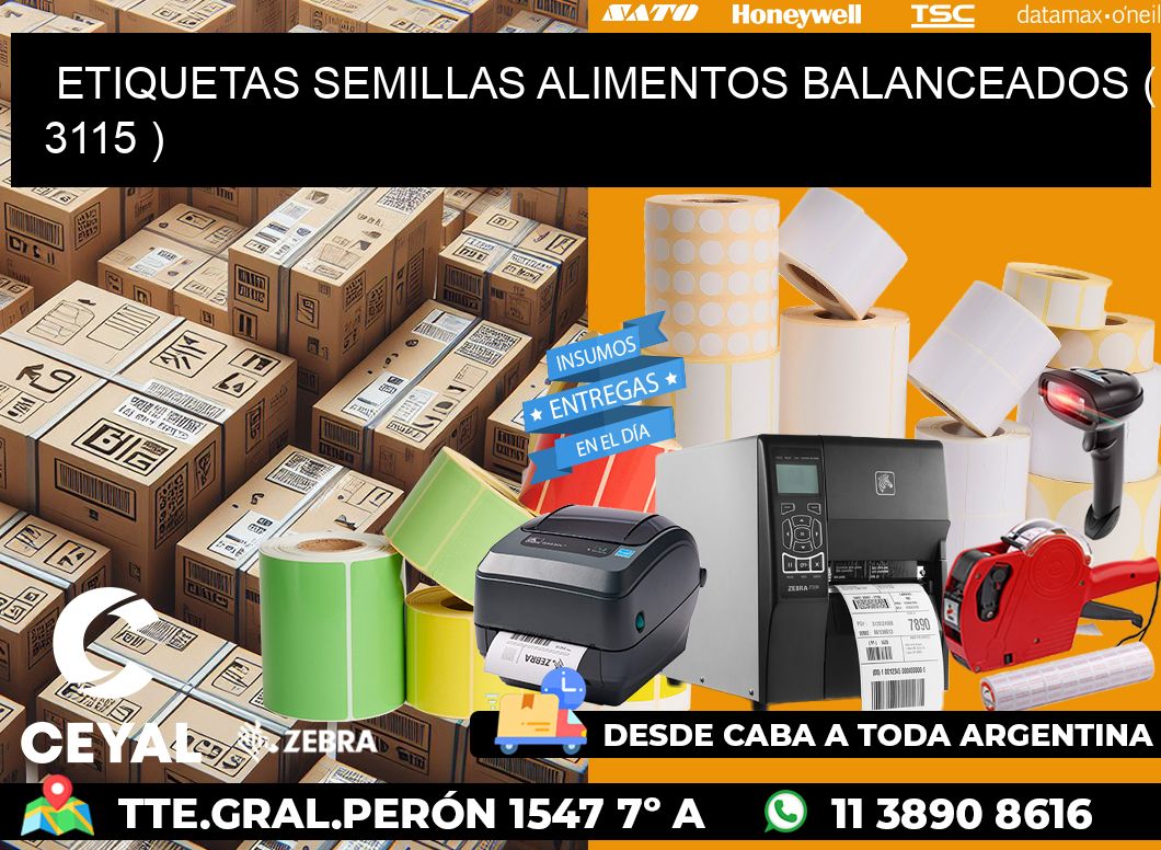 ETIQUETAS SEMILLAS ALIMENTOS BALANCEADOS ( 3115 )