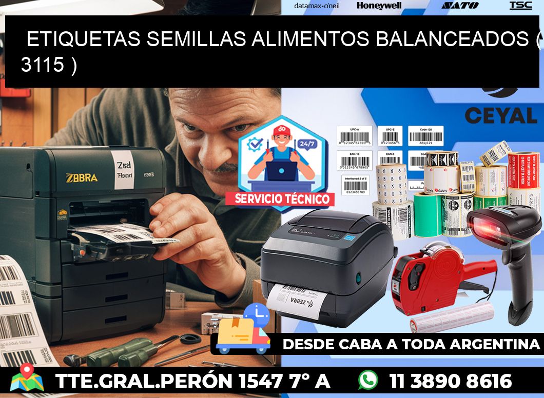 ETIQUETAS SEMILLAS ALIMENTOS BALANCEADOS ( 3115 )