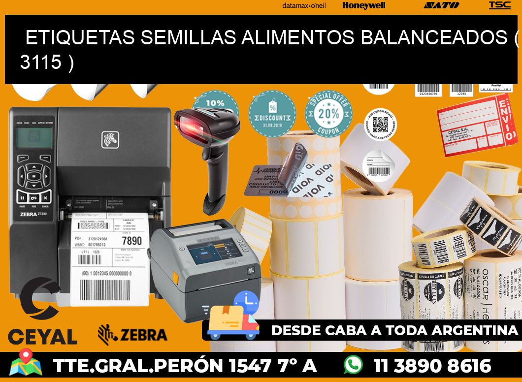 ETIQUETAS SEMILLAS ALIMENTOS BALANCEADOS ( 3115 )
