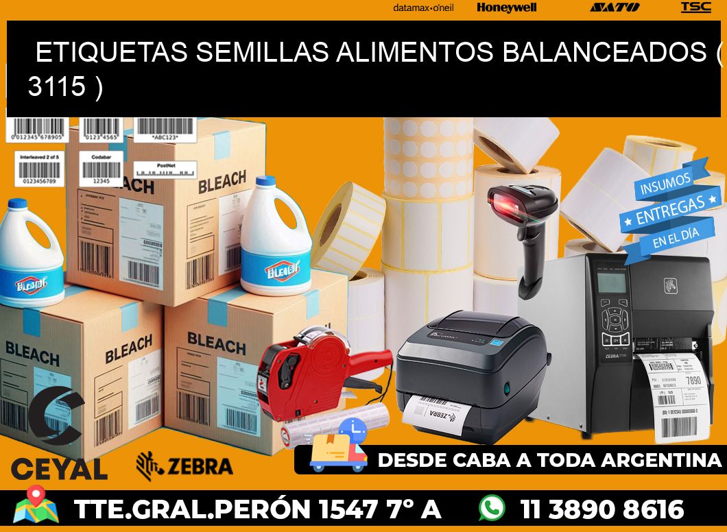 ETIQUETAS SEMILLAS ALIMENTOS BALANCEADOS ( 3115 )