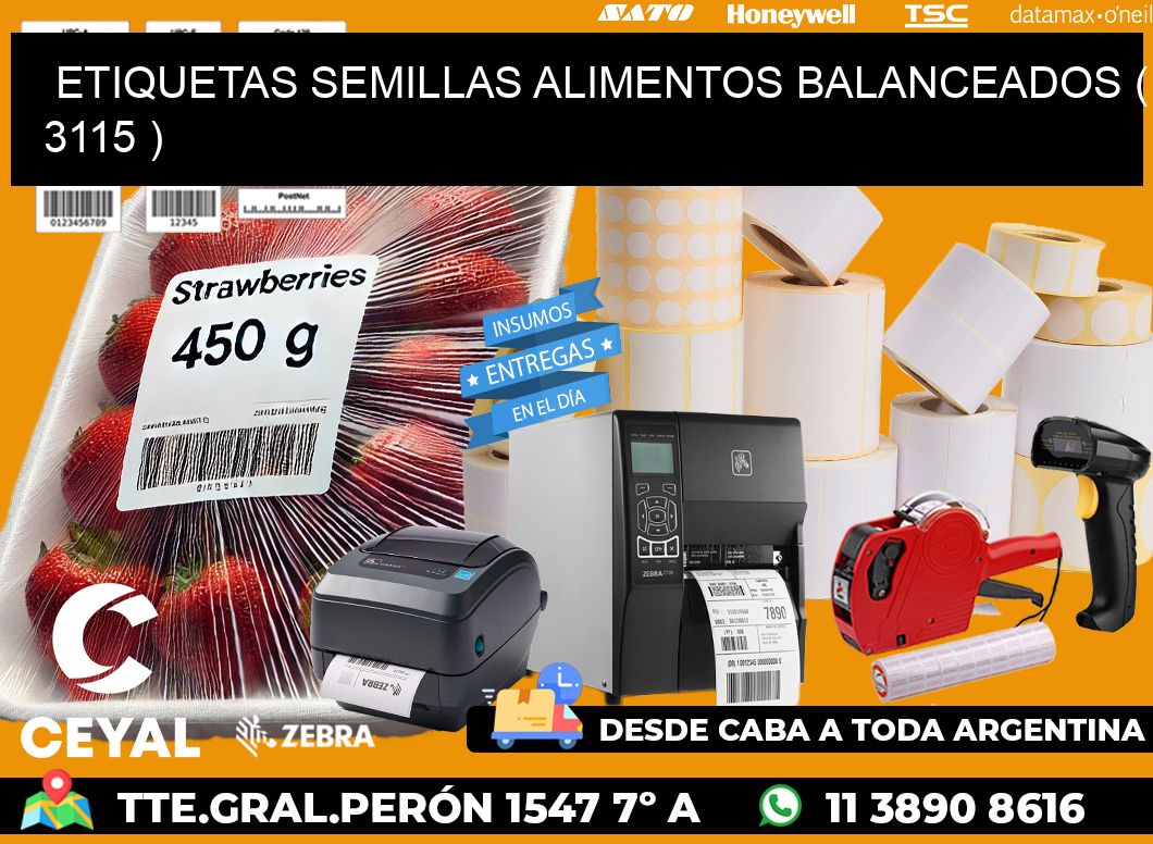 ETIQUETAS SEMILLAS ALIMENTOS BALANCEADOS ( 3115 )