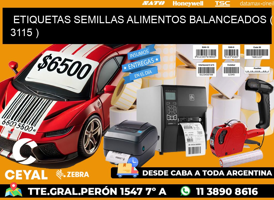 ETIQUETAS SEMILLAS ALIMENTOS BALANCEADOS ( 3115 )