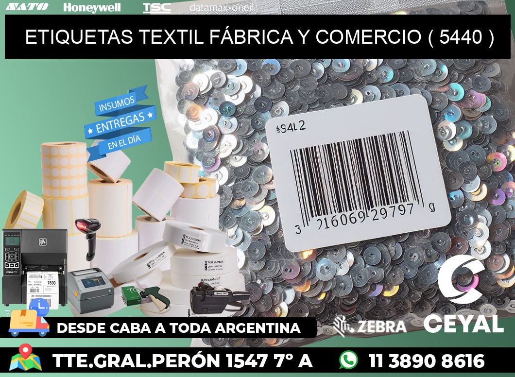 ETIQUETAS TEXTIL FÁBRICA Y COMERCIO ( 5440 )