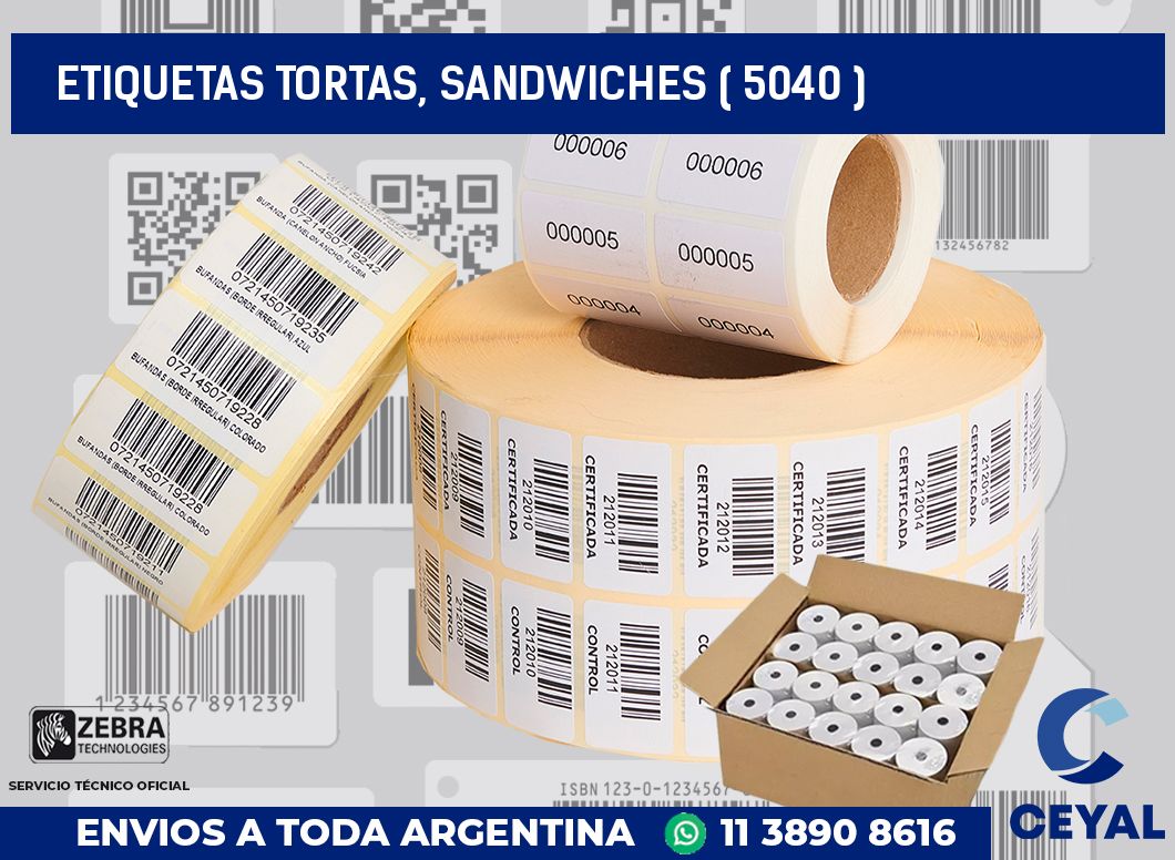 ETIQUETAS TORTAS, SANDWICHES ( 5040 )