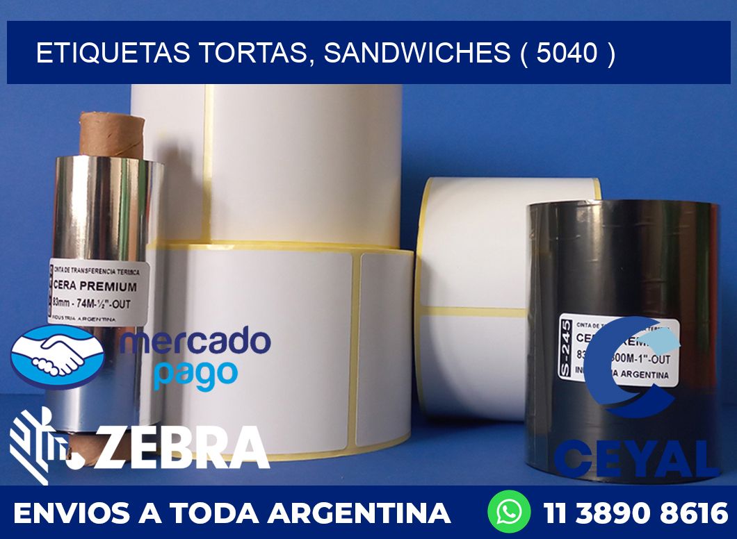 ETIQUETAS TORTAS, SANDWICHES ( 5040 )