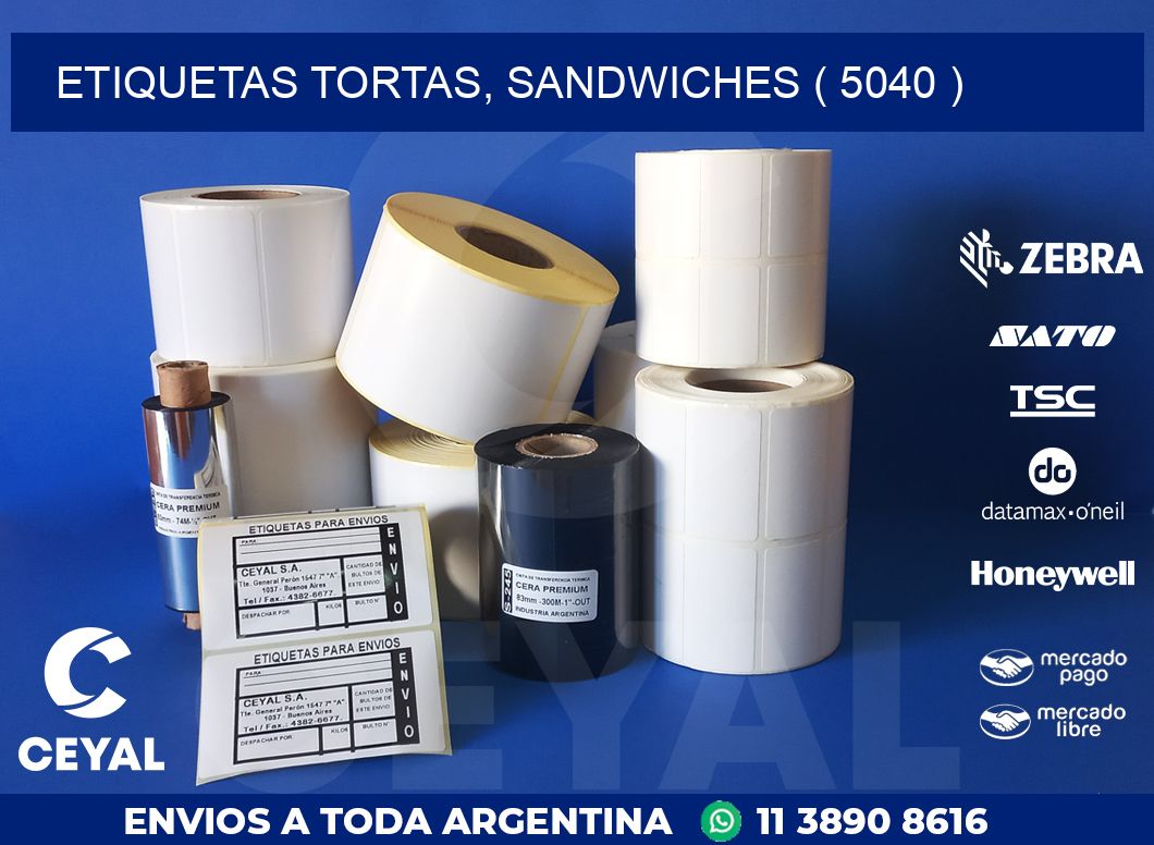 ETIQUETAS TORTAS, SANDWICHES ( 5040 )