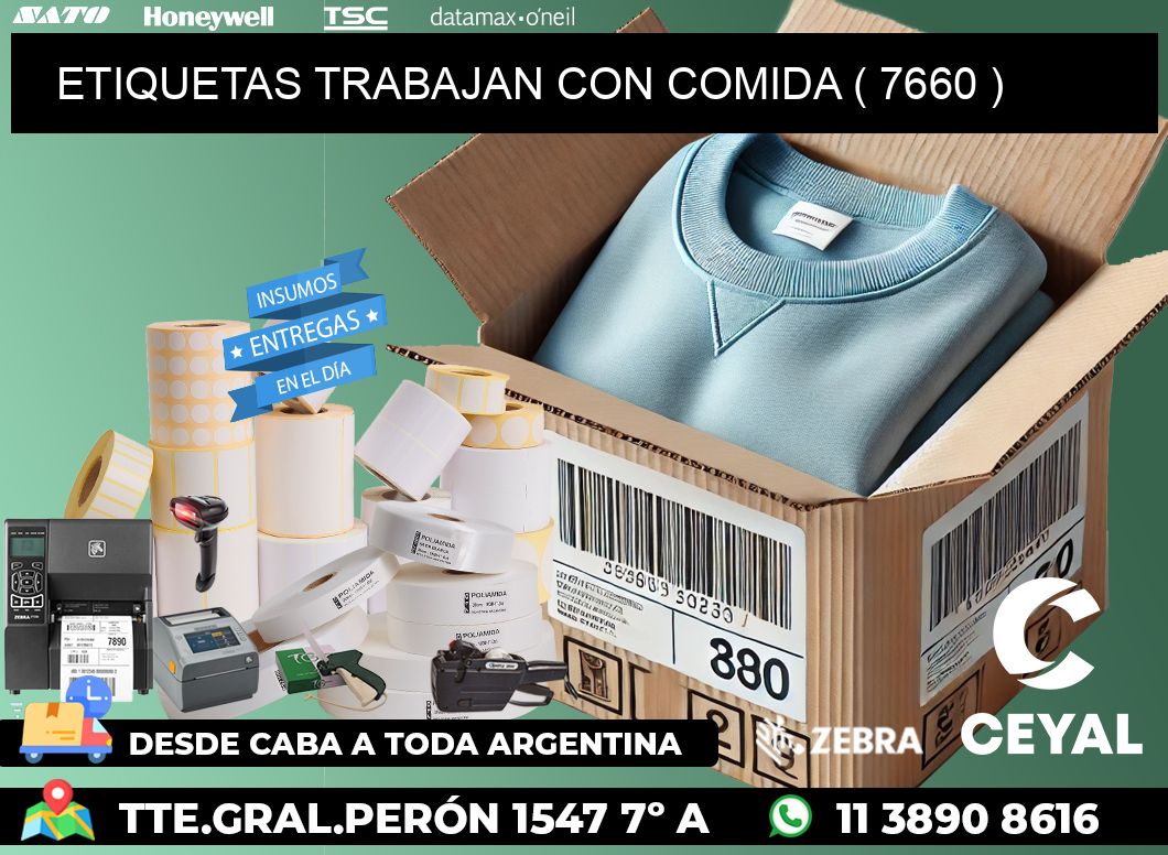ETIQUETAS TRABAJAN CON COMIDA ( 7660 )