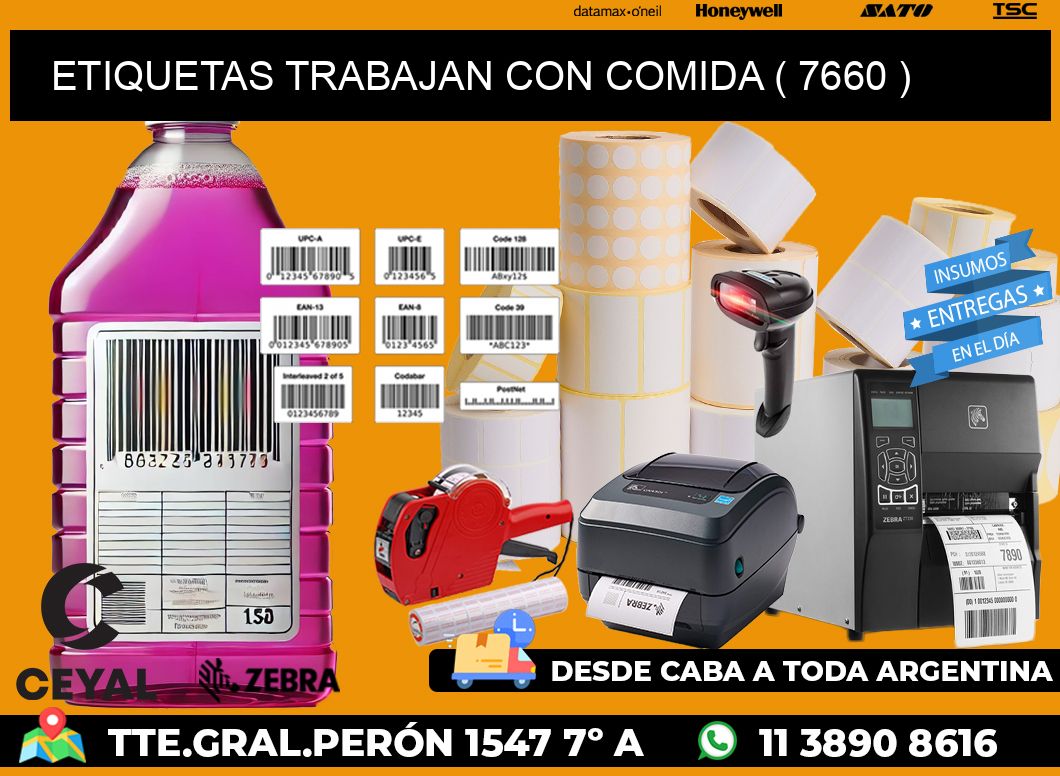 ETIQUETAS TRABAJAN CON COMIDA ( 7660 )