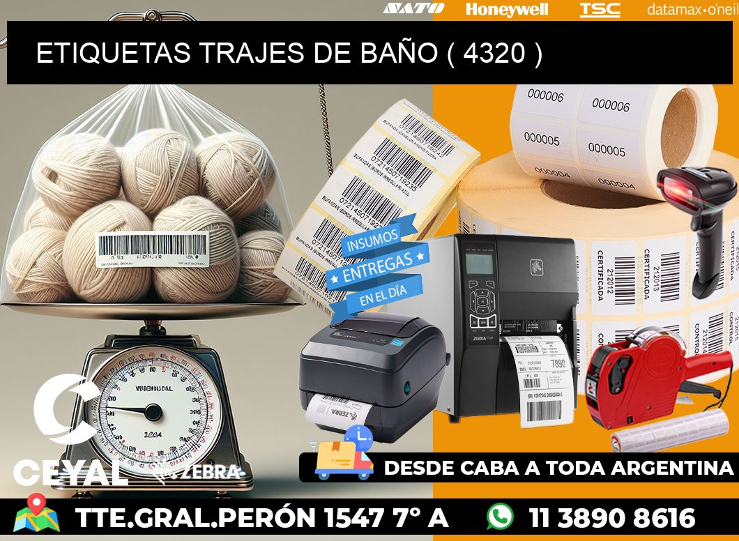 ETIQUETAS TRAJES DE BAÑO ( 4320 )