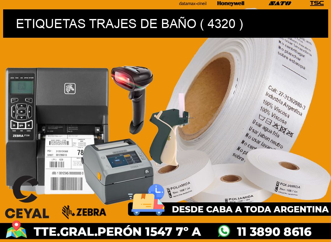 ETIQUETAS TRAJES DE BAÑO ( 4320 )