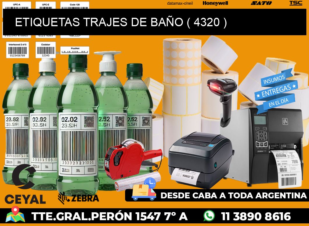 ETIQUETAS TRAJES DE BAÑO ( 4320 )