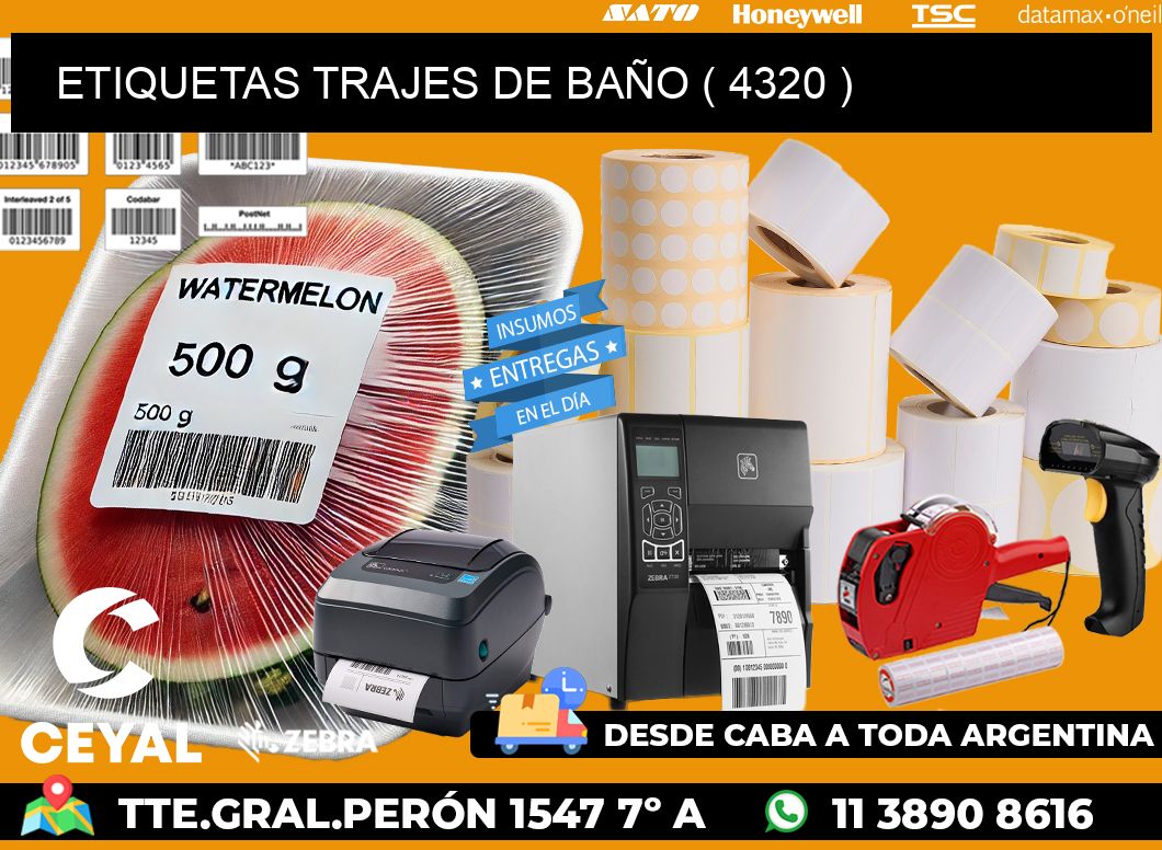 ETIQUETAS TRAJES DE BAÑO ( 4320 )