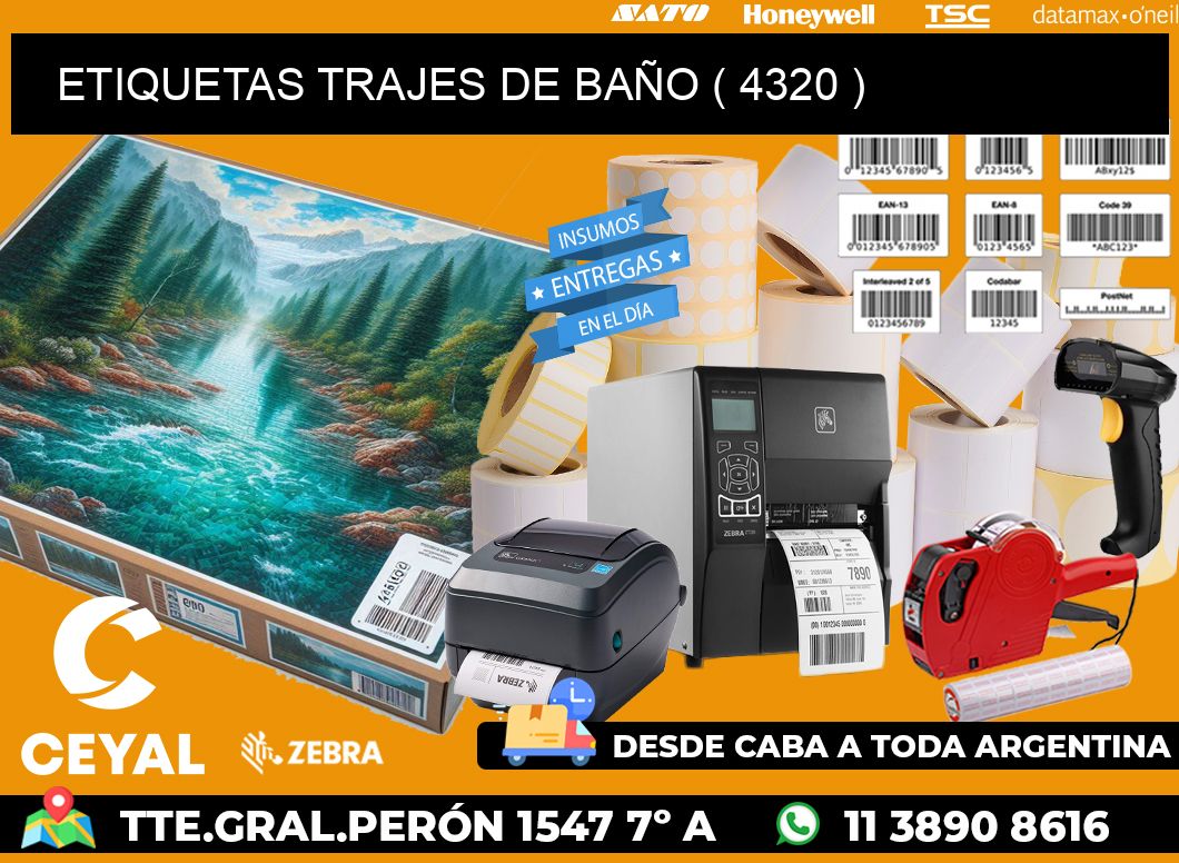 ETIQUETAS TRAJES DE BAÑO ( 4320 )