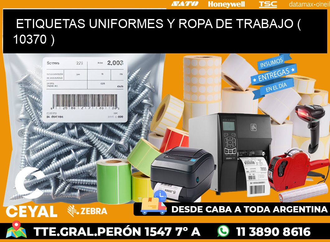 ETIQUETAS UNIFORMES Y ROPA DE TRABAJO ( 10370 )