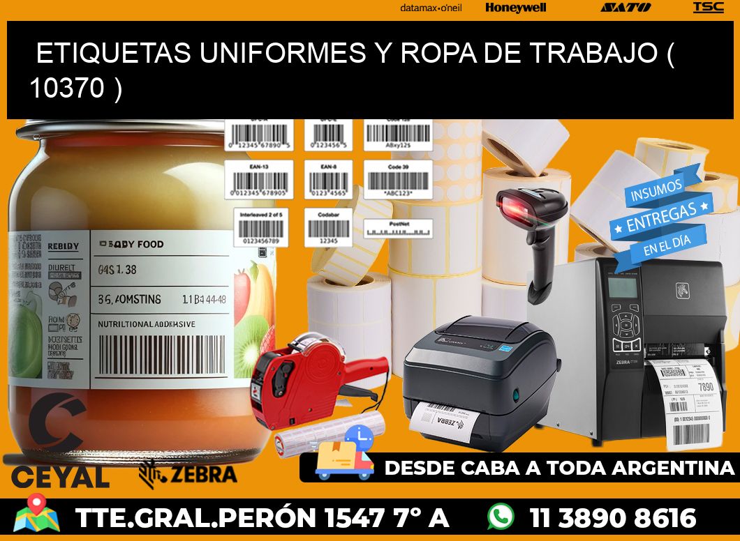 ETIQUETAS UNIFORMES Y ROPA DE TRABAJO ( 10370 )