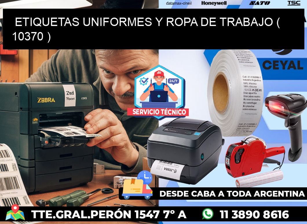 ETIQUETAS UNIFORMES Y ROPA DE TRABAJO ( 10370 )