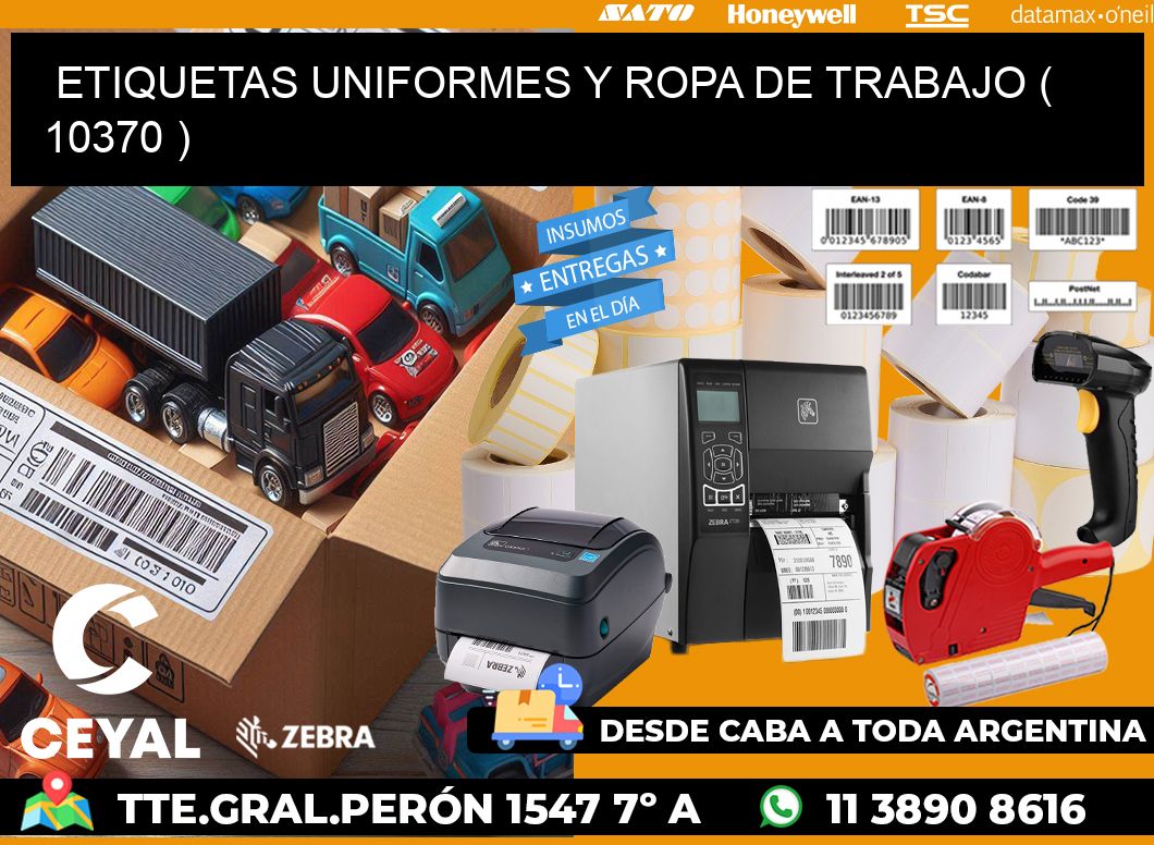 ETIQUETAS UNIFORMES Y ROPA DE TRABAJO ( 10370 )
