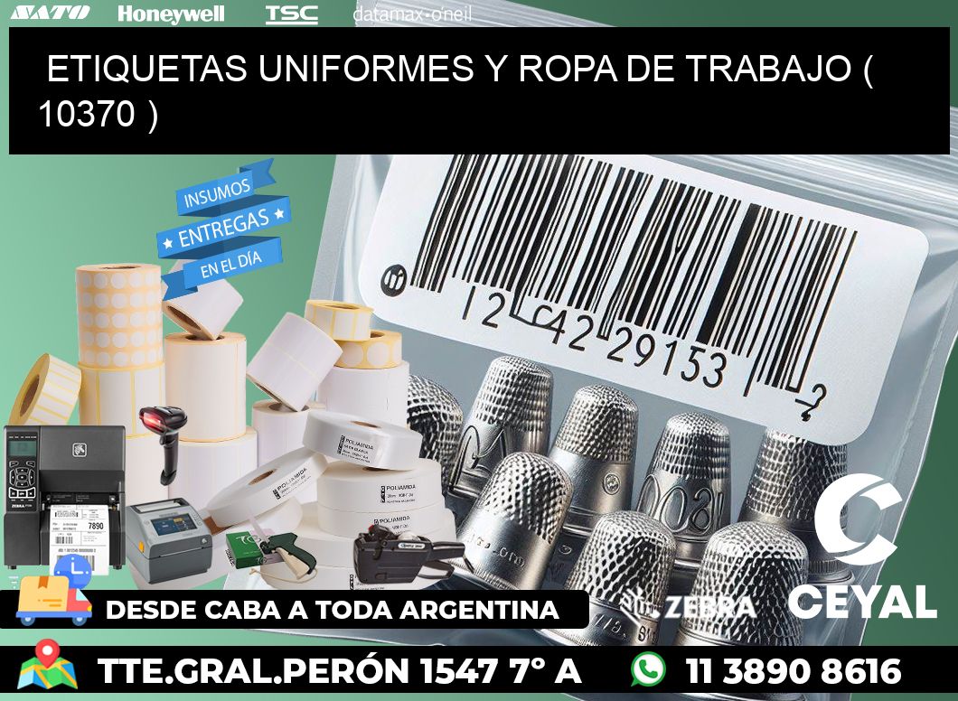 ETIQUETAS UNIFORMES Y ROPA DE TRABAJO ( 10370 )