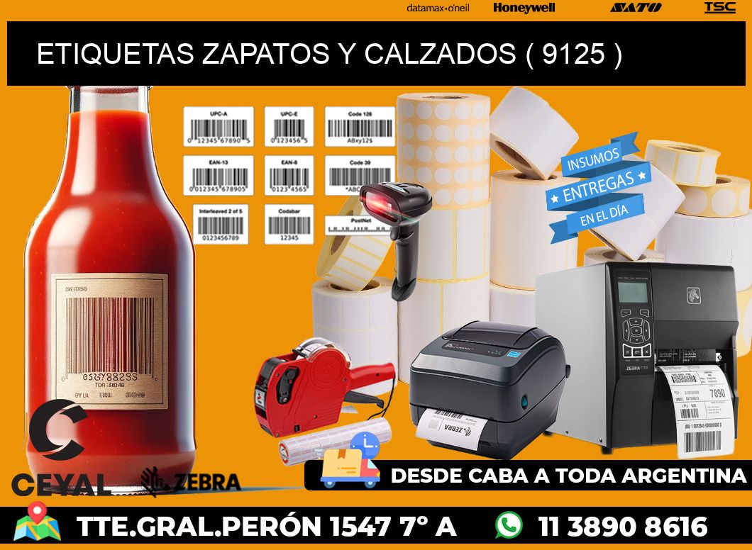 ETIQUETAS ZAPATOS Y CALZADOS ( 9125 )