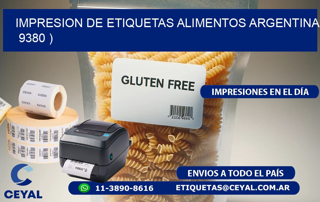 IMPRESION DE ETIQUETAS ALIMENTOS ARGENTINA   9380 )