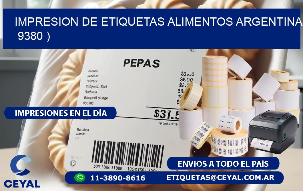 IMPRESION DE ETIQUETAS ALIMENTOS ARGENTINA   9380 )