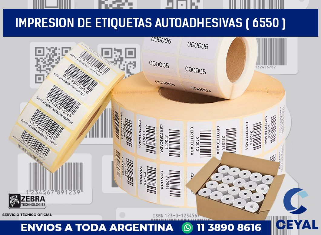 IMPRESION DE ETIQUETAS AUTOADHESIVAS ( 6550 )