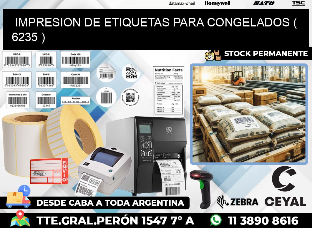 IMPRESION DE ETIQUETAS PARA CONGELADOS ( 6235 )