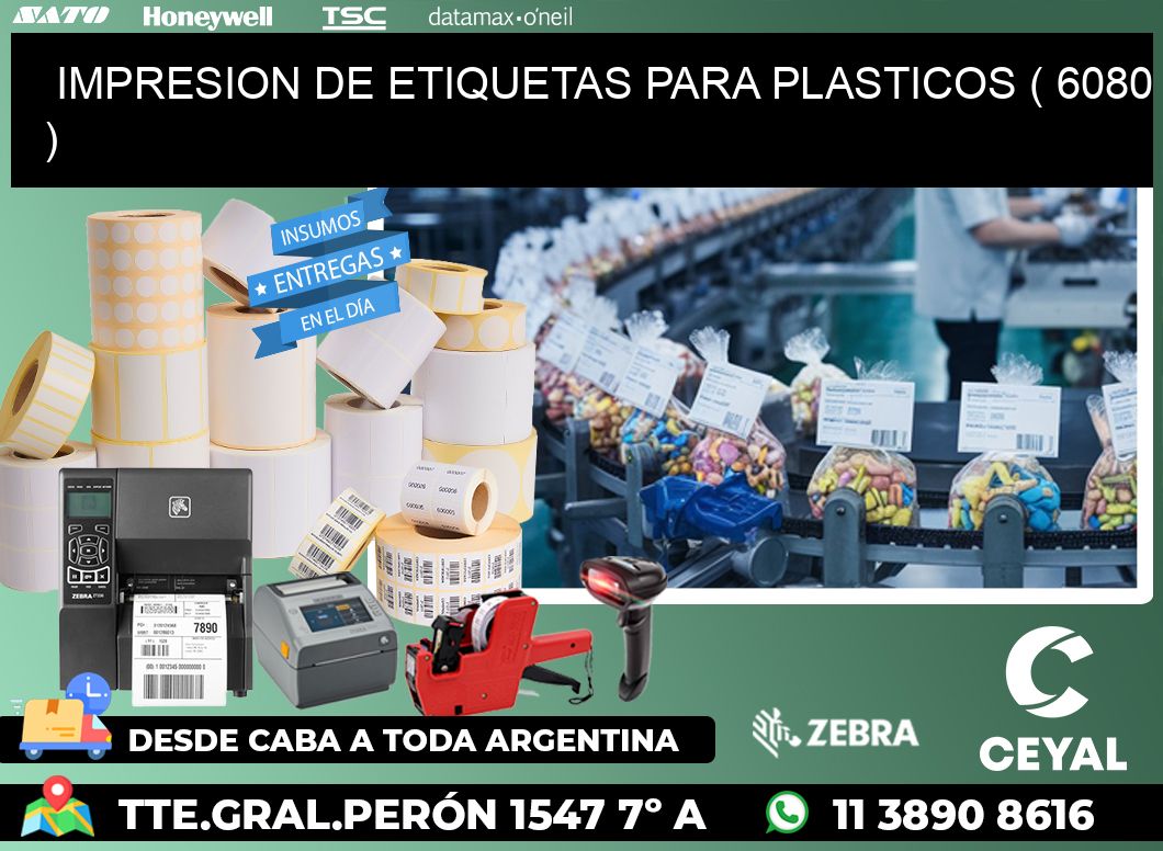 IMPRESION DE ETIQUETAS PARA PLASTICOS ( 6080 )