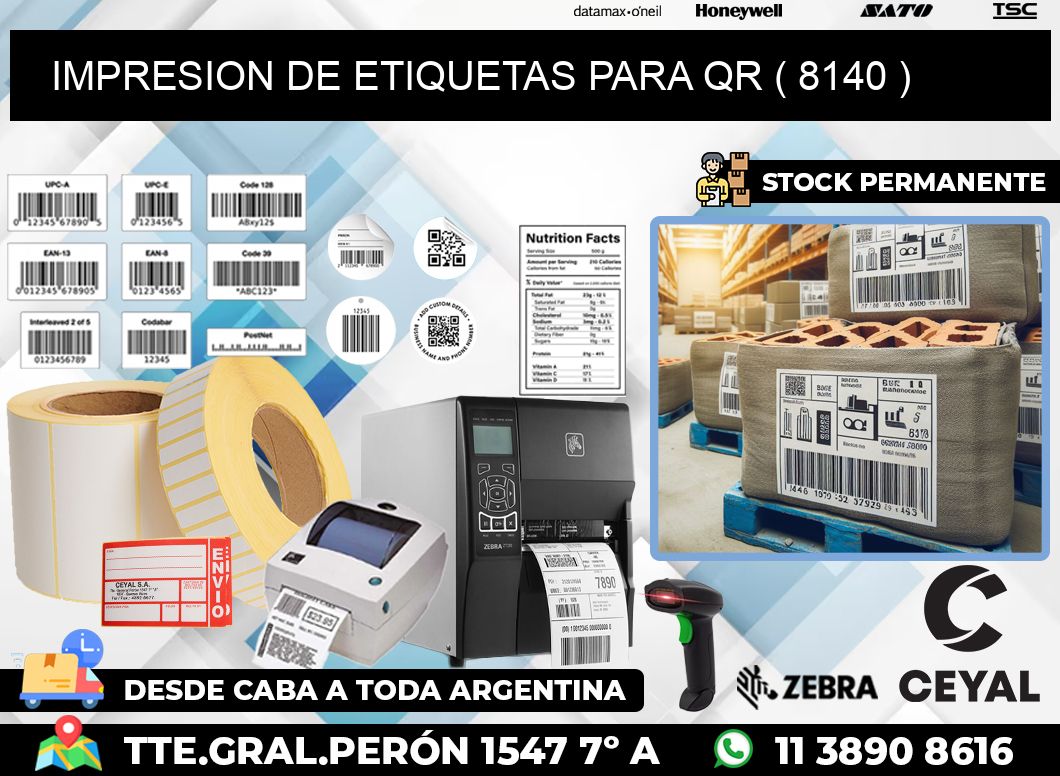 IMPRESION DE ETIQUETAS PARA QR ( 8140 )