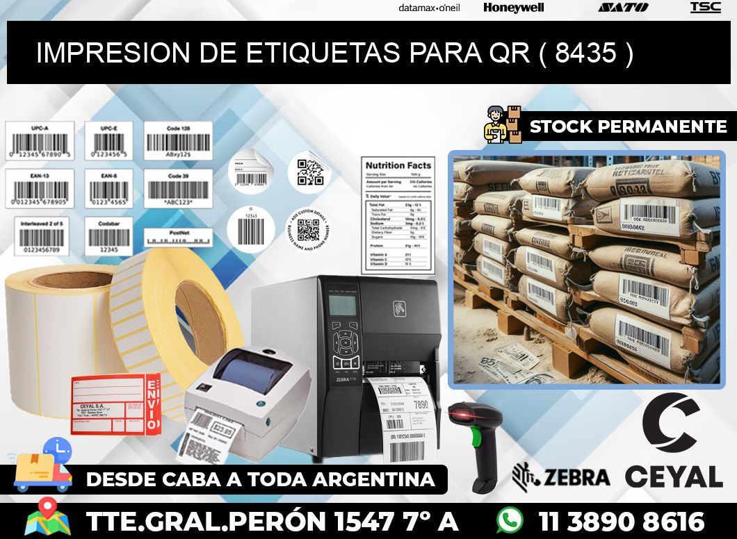 IMPRESION DE ETIQUETAS PARA QR ( 8435 )