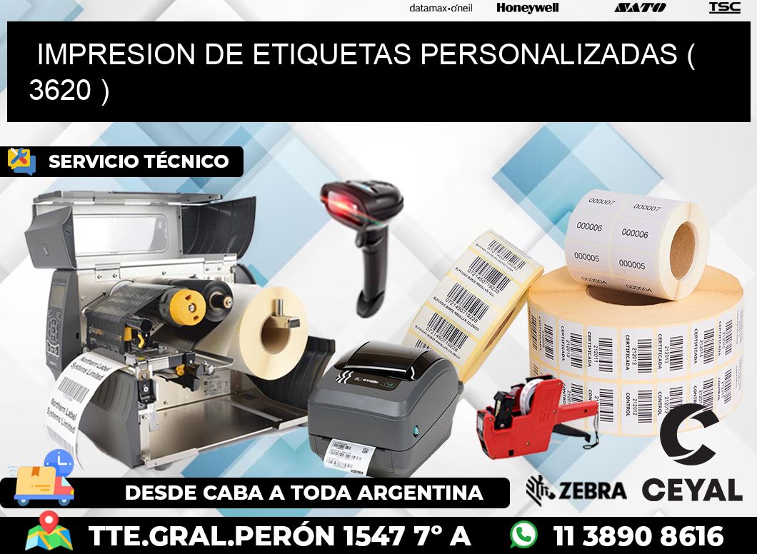 IMPRESION DE ETIQUETAS PERSONALIZADAS ( 3620 )