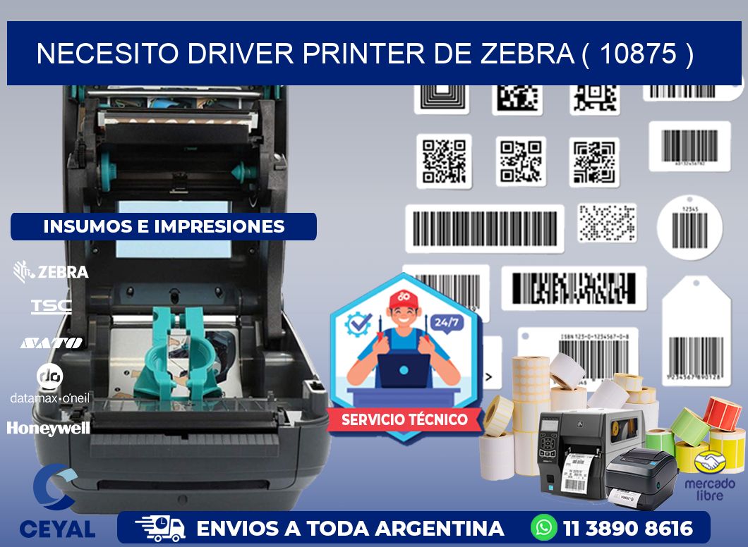 NECESITO DRIVER PRINTER DE ZEBRA ( 10875 )