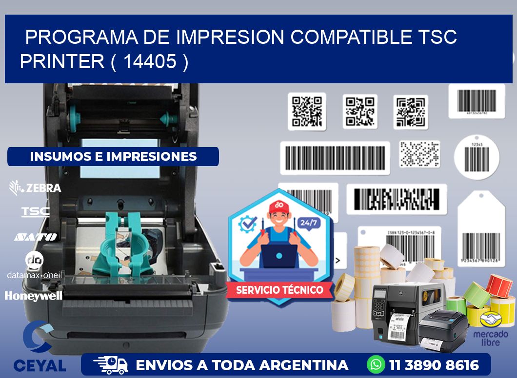 PROGRAMA DE IMPRESION COMPATIBLE TSC PRINTER ( 14405 )