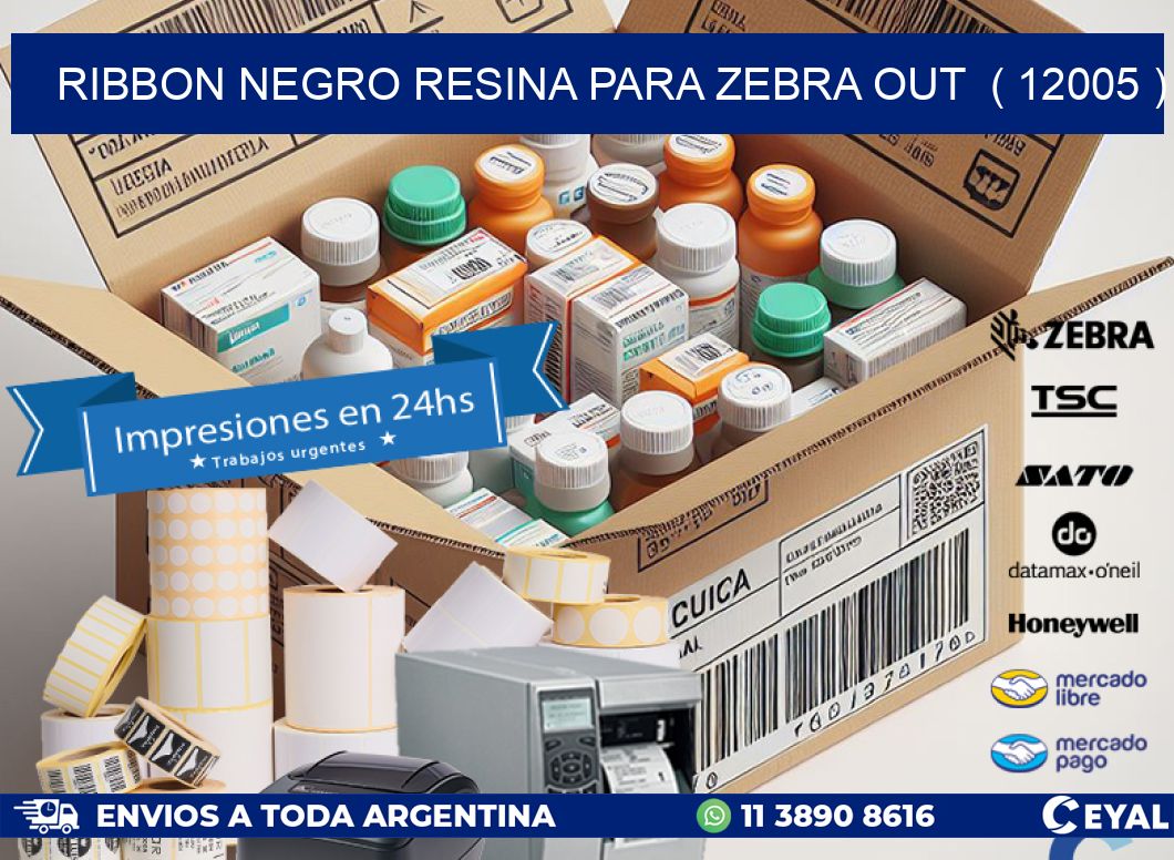 RIBBON NEGRO RESINA PARA ZEBRA OUT ( 12005 )
