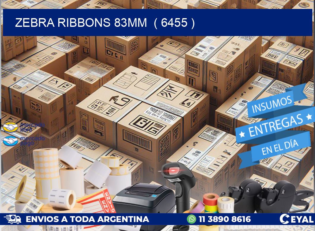 ZEBRA RIBBONS 83MM  ( 6455 )