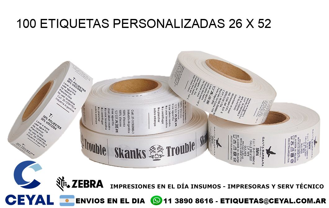 100 ETIQUETAS PERSONALIZADAS 26 x 52